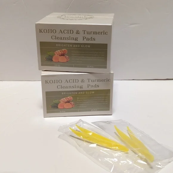 NEW 2 Jars- Turmeric Kojic Acid Cleansing Exfoliating Face Scrub Pads - Picture 2 of 13
